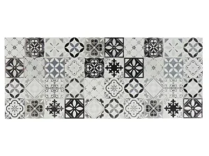 Cheap Gangtapijt Van Vinyl Met Vloertegeleffect Mosai - 66 X 160 Cm - Zwart En Wit Gangtapijt