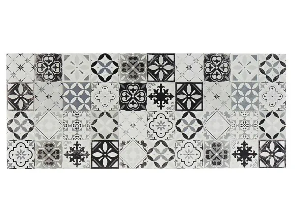 Cheap Gangtapijt Van Vinyl Met Vloertegeleffect Mosai - 66 X 160 Cm - Zwart En Wit Gangtapijt