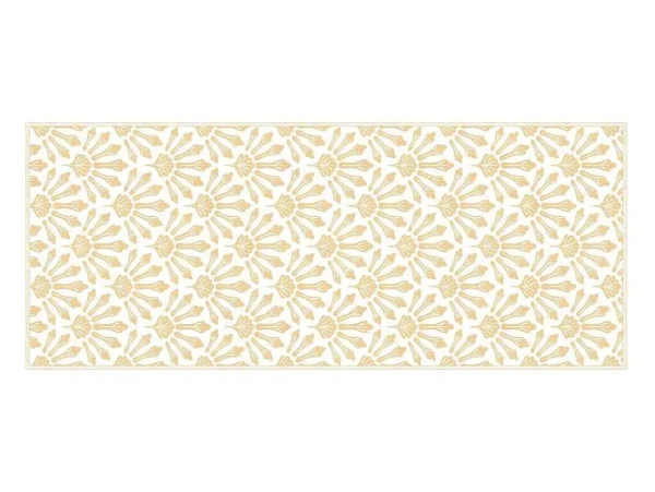 Best Sale Gangtapijt Van Vinyl Met Art-Decostijl - 66 X 160 Cm - Beige En Wit - Duchessy Gangtapijt