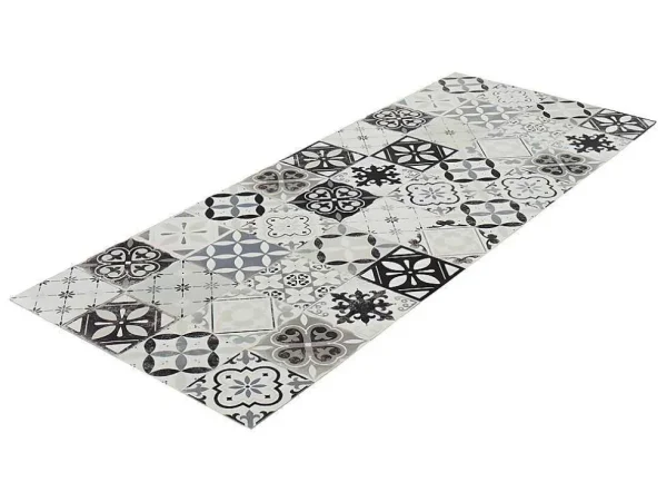 Cheap Gangtapijt Van Vinyl Met Vloertegeleffect Mosai - 66 X 160 Cm - Zwart En Wit Gangtapijt