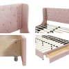 Fashion Gestoffeerd Bed 140X200Cm - Linnen Stof - Met Een Lade - Roze Aanbiedingen: Slaapkamer & Kantoor