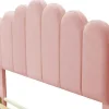 Outlet Gestoffeerd Fluwelen Bed 140X200Cm Met Lattenbodem - Verstelbaar Hoofdeinde - Roze Aanbiedingen: Slaapkamer & Kantoor