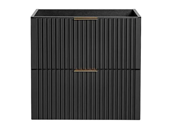 Discount Gestreept Hangend Meubel Onder Wastafel - Zwart - L60 Cm - Zevara Wastafelmeubel
