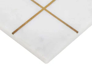Best Gezelschapsspel - Boter-Kaas-En-Eieren - Marmer En Messing En Wit - L20,5 X H2,5 X D20,5 Cm - Tactoe Spel Voor Binnen