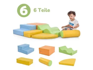 Online 6 Gigantische Bouwstenen Voor Hardlopen En Klimmen, Grote Bouwstenen Voor Kinderen. Trappen En Glijbaan Voor Kinderen - Speelgoed Om Te Klimmen, Glijden En Kruipen. Voor Kleuters En Baby'S, Zachte, Kleurrijke Bouwstenen. Spel Voor Binnen