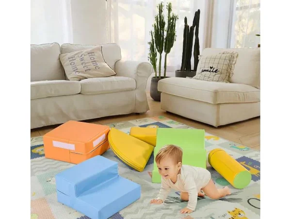 Online 6 Gigantische Bouwstenen Voor Hardlopen En Klimmen, Grote Bouwstenen Voor Kinderen. Trappen En Glijbaan Voor Kinderen - Speelgoed Om Te Klimmen, Glijden En Kruipen. Voor Kleuters En Baby'S, Zachte, Kleurrijke Bouwstenen. Spel Voor Binnen