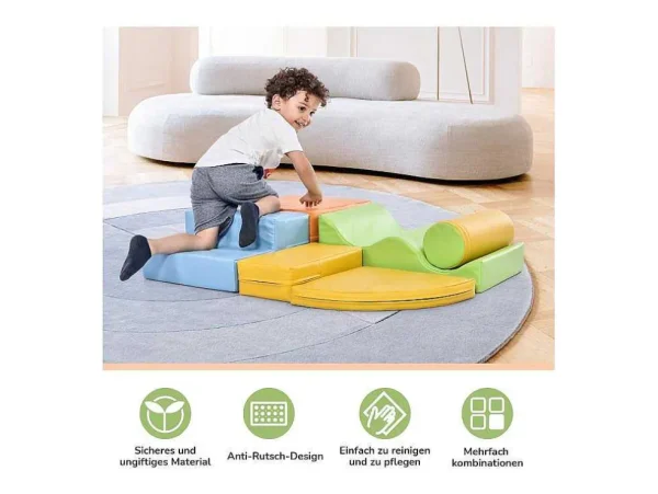 Online 6 Gigantische Bouwstenen Voor Hardlopen En Klimmen, Grote Bouwstenen Voor Kinderen. Trappen En Glijbaan Voor Kinderen - Speelgoed Om Te Klimmen, Glijden En Kruipen. Voor Kleuters En Baby'S, Zachte, Kleurrijke Bouwstenen. Spel Voor Binnen
