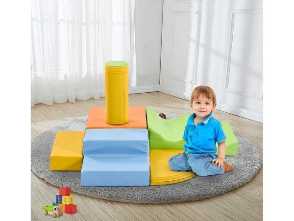 Online 6 Gigantische Bouwstenen Voor Hardlopen En Klimmen, Grote Bouwstenen Voor Kinderen. Trappen En Glijbaan Voor Kinderen - Speelgoed Om Te Klimmen, Glijden En Kruipen. Voor Kleuters En Baby'S, Zachte, Kleurrijke Bouwstenen. Spel Voor Binnen