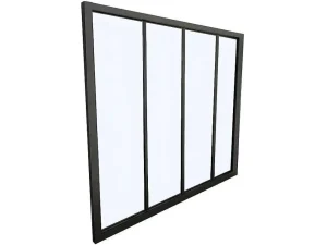 Online Glazen Binnenraam Bayview Van Aluminium Met Zwarte Poedercoating - 120 X 105 Cm Glazen Binnenraam