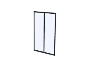 Shop Glazen Binnenraam Bayview Van Alumimium Met Zwarte Poedercoating - 60 X 130 Cm Glazen Binnenraam
