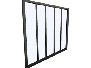 Fashion Glazen Binnenraam Bayview Van Aluminium Met Zwarte Poedercoating - 150 X 130 Cm Glazen Binnenraam