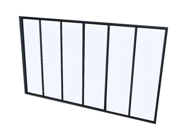 Shop Glazen Binnenraam Bayview Van Aluminium Met Zwarte Poedercoating - 180 X 105 Cm Glazen Binnenraam