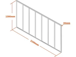 Flash Sale Glazen Binnenraam In Aluminium Met Poedercoating - 210 X 130 Cm - Zwart - Bayview Glazen Binnenraam