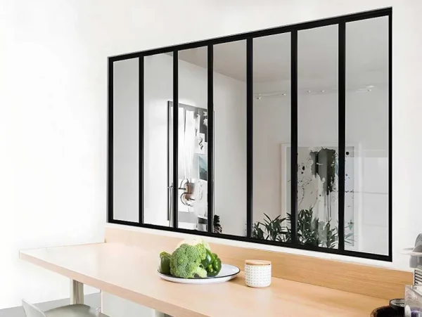 Store Glazen Binnenraam In Aluminium Met Poedercoating - 210 X 105 Cm - Zwart - Bayview Glazen Binnenraam