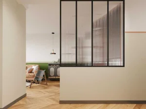Online Glazen Binnenraam In Aluminium Met Poedercoating En Getextureerd Gehard Glas - 120 X 130 Cm - Zwart - Vietra Glazen Binnenraam