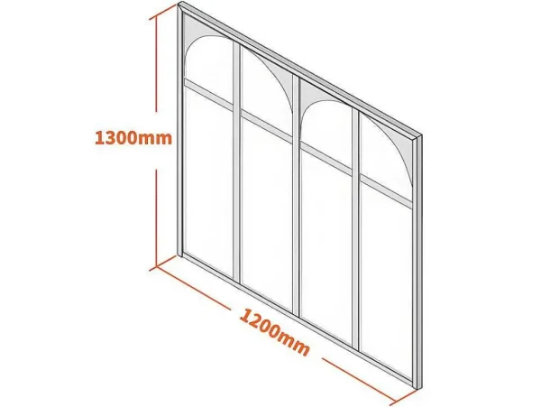 Best Glazen Binnenraam In Aluminium Met Poedercoating - 120 X 130 Cm - Zwart - Arcadea Glazen Binnenraam