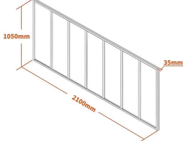 Store Glazen Binnenraam In Aluminium Met Poedercoating - 210 X 105 Cm - Zwart - Bayview Glazen Binnenraam