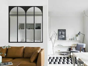 Best Glazen Binnenraam In Aluminium Met Poedercoating - 120 X 130 Cm - Zwart - Arcadea Glazen Binnenraam