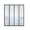Clearance Glazen Designbinnenraam Van Gepoederlakt Aluminium En Gehard Textuurglas 120 X 105 Cm Zwart Vietra Glazen Binnenraam