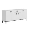 Cheap Gloria Multifunctioneel Kabinet, Wit, Zwart, 160X42X75 Cm, Buffetkast