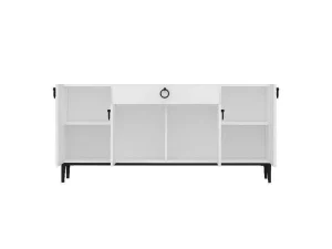 Cheap Gloria Multifunctioneel Kabinet, Wit, Zwart, 160X42X75 Cm, Buffetkast