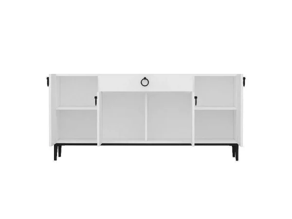 Cheap Gloria Multifunctioneel Kabinet, Wit, Zwart, 160X42X75 Cm, Buffetkast
