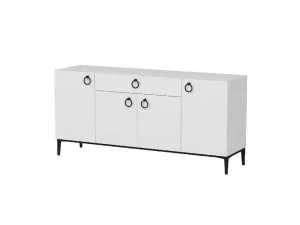 Cheap Gloria Multifunctioneel Kabinet, Wit, Zwart, 160X42X75 Cm, Buffetkast