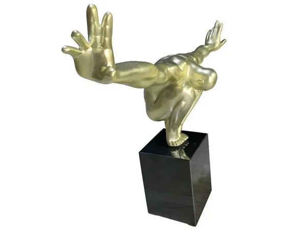 Outlet Groot Beeld Soledad Ii Van Hars - L 73 X H 57 Cm - Goud Standbeeld