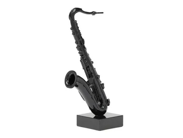 Online Groot Saxofoonstandbeeld Van Hars L29 X B16 X H62 Cm Zwart Musania Standbeeld