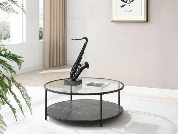 Online Groot Saxofoonstandbeeld Van Hars L29 X B16 X H62 Cm Zwart Musania Standbeeld