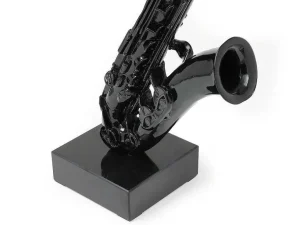 Online Groot Saxofoonstandbeeld Van Hars L29 X B16 X H62 Cm Zwart Musania Standbeeld