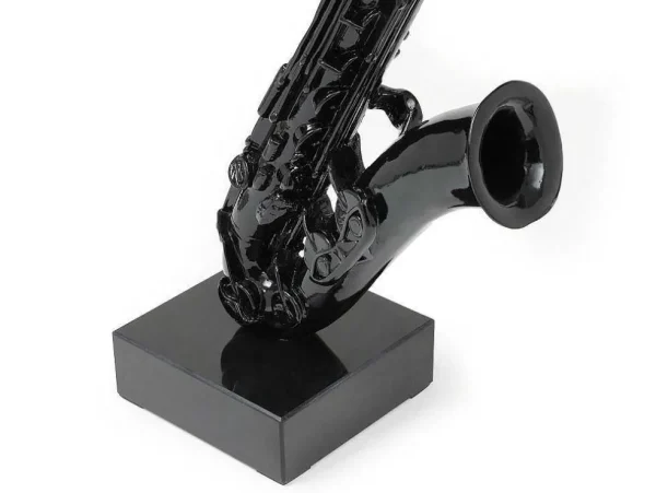 Online Groot Saxofoonstandbeeld Van Hars L29 X B16 X H62 Cm Zwart Musania Standbeeld