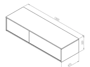 Discount Hangend Badkamermeubel - Antraciet Grijze Kleur - L150 Cm - Isaure Ii Wastafelmeubel