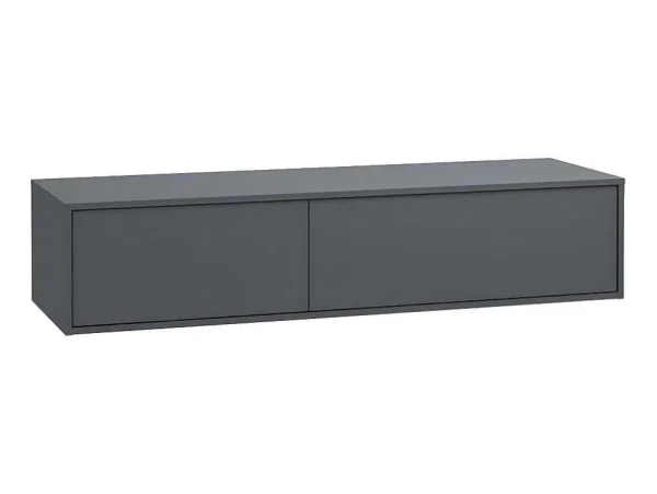 Discount Hangend Badkamermeubel - Antraciet Grijze Kleur - L150 Cm - Isaure Ii Wastafelmeubel