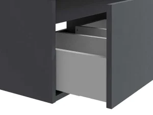 Discount Hangend Badkamermeubel - Antraciet Grijze Kleur - L150 Cm - Isaure Ii Wastafelmeubel