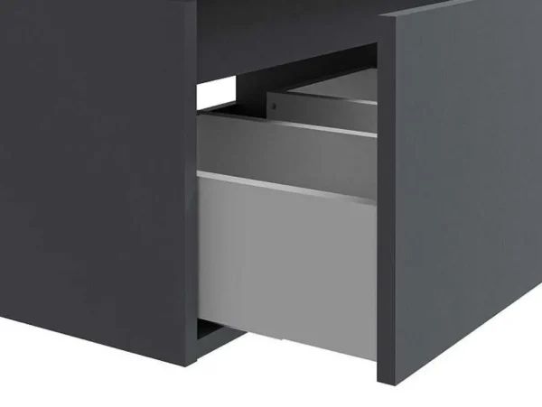 Discount Hangend Badkamermeubel - Antraciet Grijze Kleur - L150 Cm - Isaure Ii Wastafelmeubel
