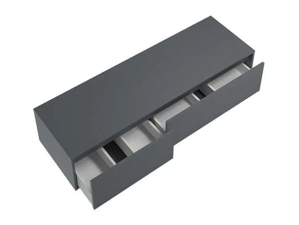 Discount Hangend Badkamermeubel - Antraciet Grijze Kleur - L150 Cm - Isaure Ii Wastafelmeubel