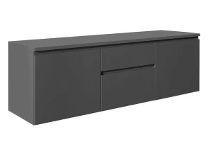 Store Hangend Badkamermeubel Met Dubbele Wastafel - Grijs - 150 Cm - Jimena Ii Dubbele Wastafel