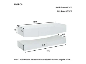 New Hangend Tv-Meubel - Glanzend Gelakt - Led'S - Spaanplaat - Wit Tv-Meubel