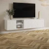 Discount Hangend Tv-Meubel Met 4 Deuren En 2 Nissen Van Mdf - Wit - Redonia Tv-Meubel