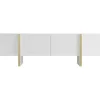 Cheap Hangend Tv-Meubel Met 4 Deuren Van Mdf - Wit En Goud - Luvonia Tv-Meubel
