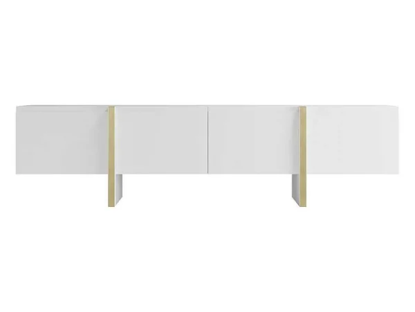 Cheap Hangend Tv-Meubel Met 4 Deuren Van Mdf - Wit En Goud - Luvonia Tv-Meubel