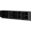 Shop Hangend Tv-Meubel Met 4 Deuren En 2 Nissen Van Mdf - Zwart - Mezulia Tv-Meubel