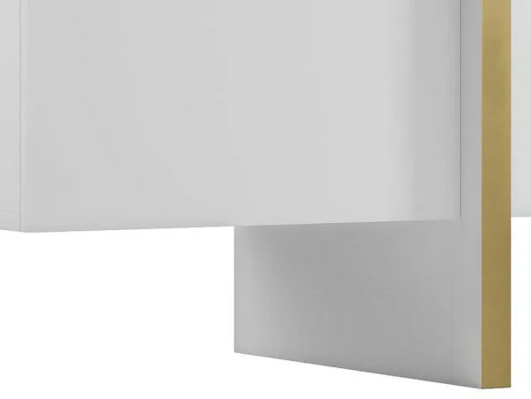 Cheap Hangend Tv-Meubel Met 4 Deuren Van Mdf - Wit En Goud - Luvonia Tv-Meubel
