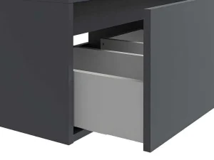 Store Hangende Badkamermeubel In Antracietgrijze Kleur Met Dubbele Wastafel - L150 Cm - Isaure Ii Dubbele Wastafel