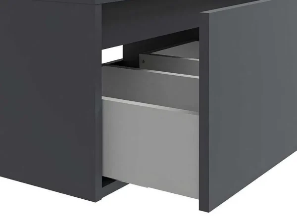 Store Hangende Badkamermeubel In Antracietgrijze Kleur Met Dubbele Wastafel - L150 Cm - Isaure Ii Dubbele Wastafel