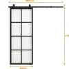 Cheap Hangende Schuifdeur H205 X L83 Cm Van Aluminium En Transparant Gehard Glas Wilden Schuifdeur