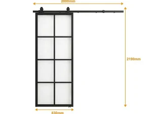 Cheap Hangende Schuifdeur H205 X L83 Cm Van Aluminium En Transparant Gehard Glas Wilden Schuifdeur