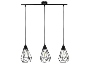 Clearance Hanglamp Met 3 Peertjes Scandinavische Stijl Euripide - Metaal - 68 X 16,5 X 132 Cm - Zwart Hanglamp