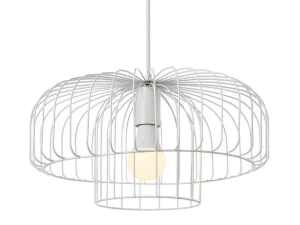 Cheap Hanglamp Met Draadstructuur Met Design-Stijl Van Metaal - D40 X H130 Cm - Wit - Andromaque Hanglamp